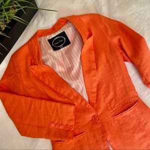 Orange Linen Blazer